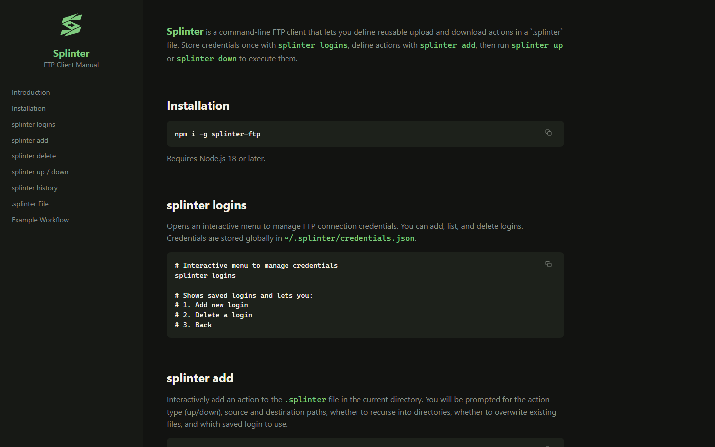 Splinter FTP Client preview