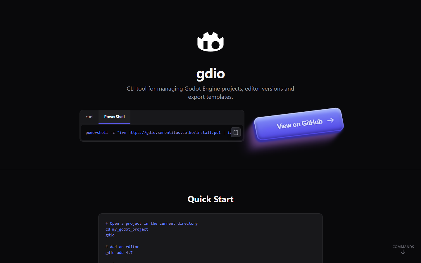 gdio : A CLI Tool preview