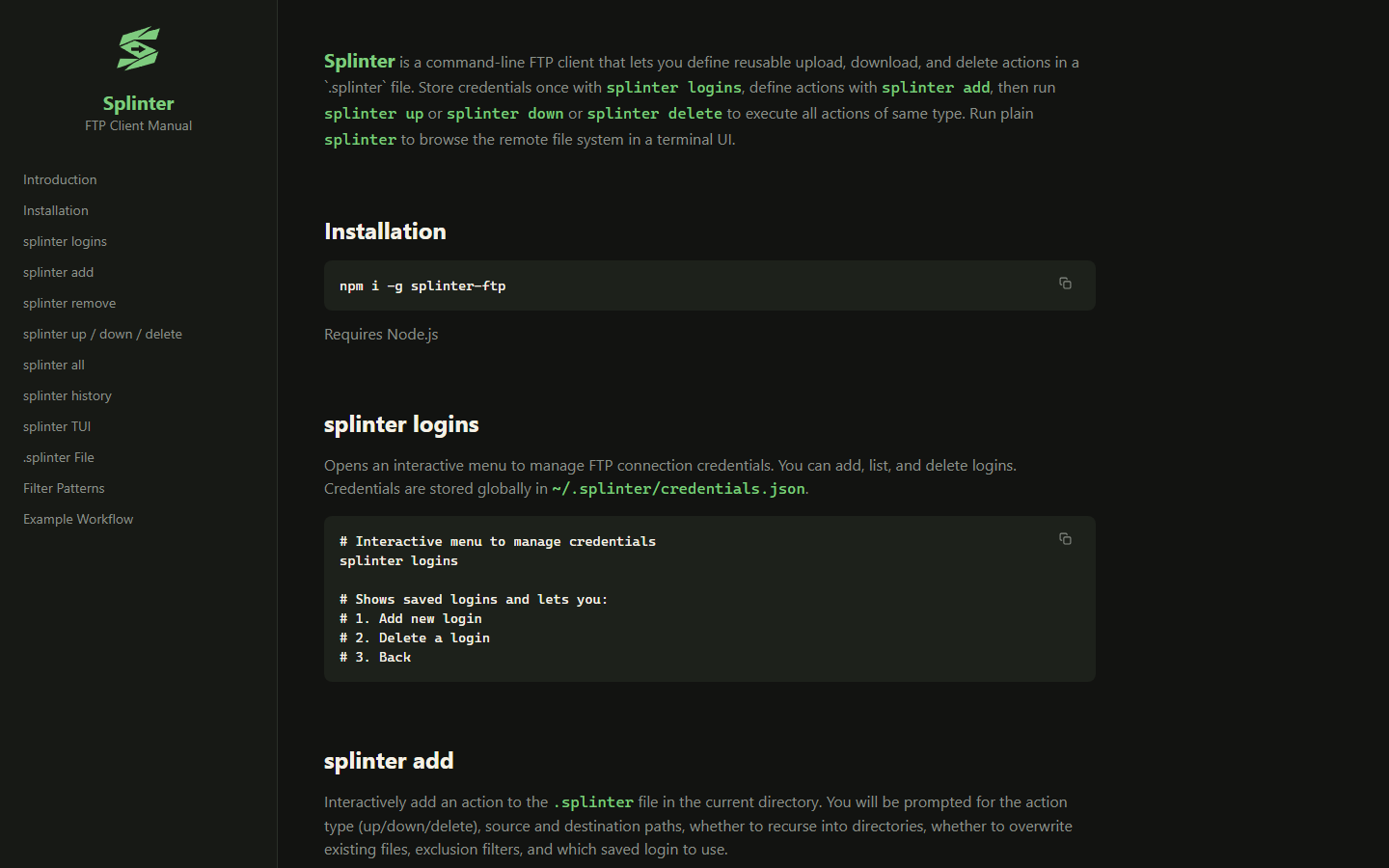 Splinter FTP Client preview